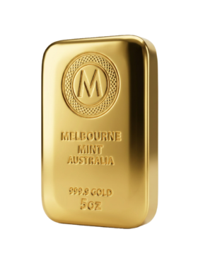 5<sub>oz</sub> Melbourne Mint Gold Cast Bar